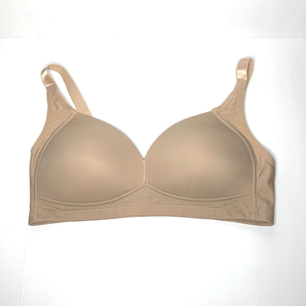 Gloria Vanderbilt Tagless Wireless Adjustable Beige Padded Bra Size 38D NWOT